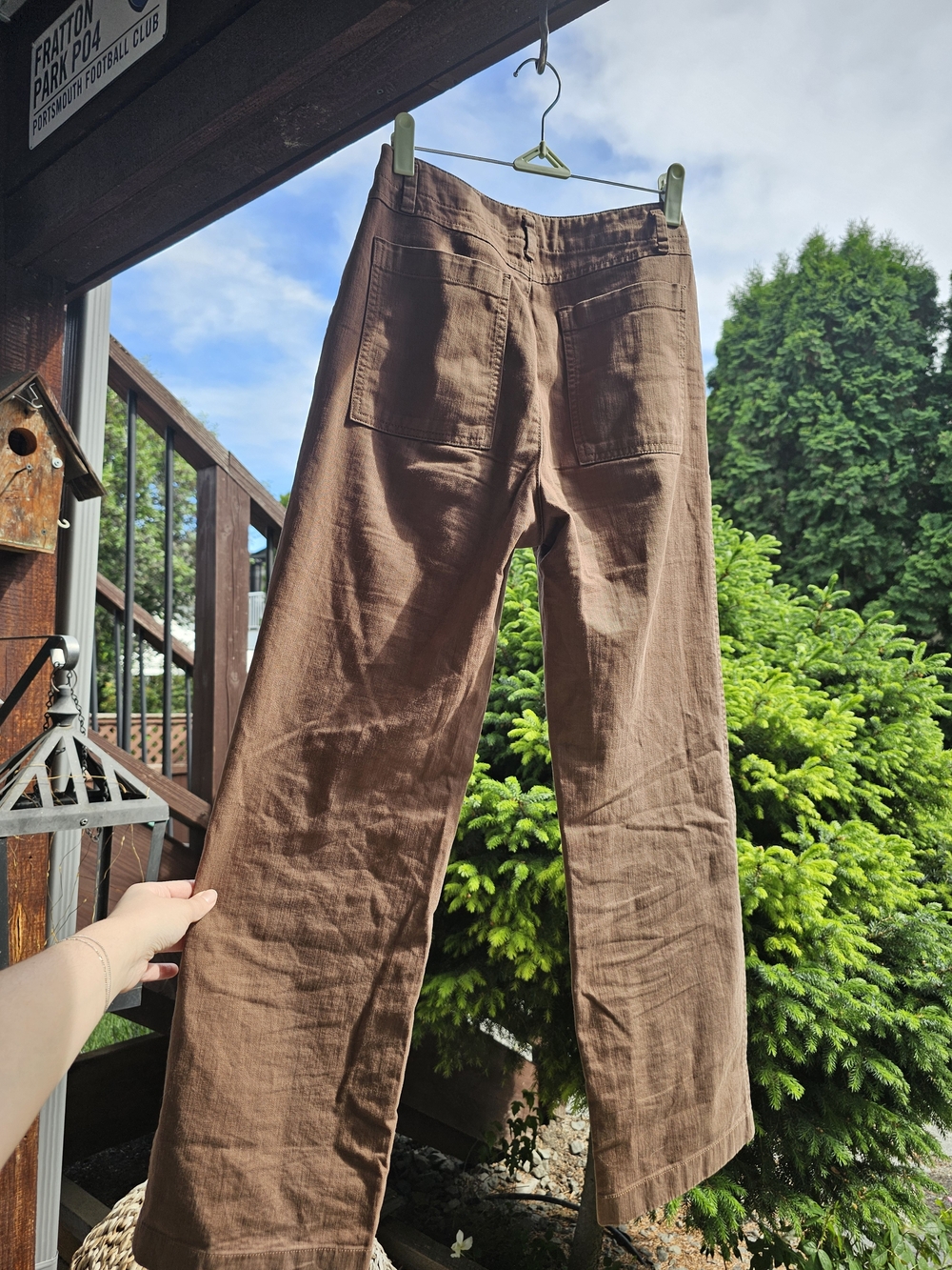 GAP Brown Women's Straight-Leg Cotton Pants - Picture 2 of 5